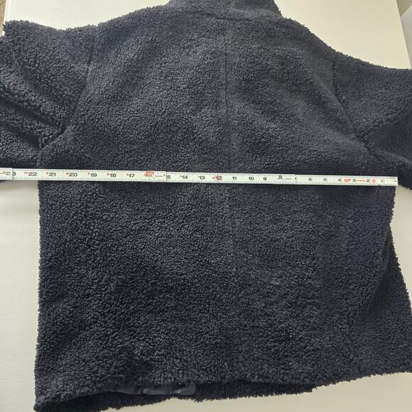 INC International Concepts Sherpa Jacket Women's L Black Wrap Button Crop NWT - Picture 10 of 14